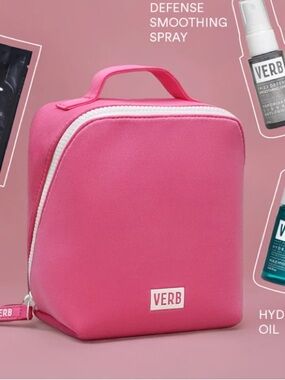 Verb Zip Around Makeup Case Cosmetic Bag Hot Pink Brand New Makeup Not Included